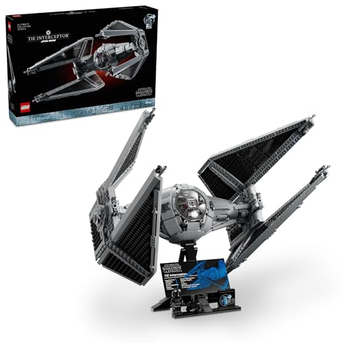 LEGO Star Wars Ultimate Collector Series TIE Interceptor Model Building Set, Star Wars Collectible with TIE Pilot Minifigure, Creative Build and Display Starfighter Set for Adults and UCS Fans, 75382