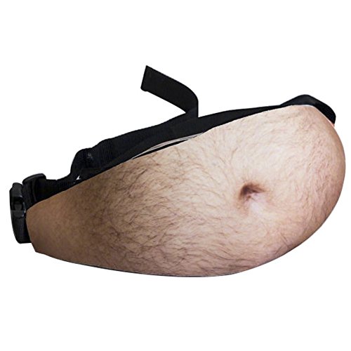 Belly Fanny Pack Funny White Elephant Gifts for Men Women Gag gifts Christmas Gift Exchange,Dad Bag Fake Beer Belly Waist Pack Unisex Waist Bag