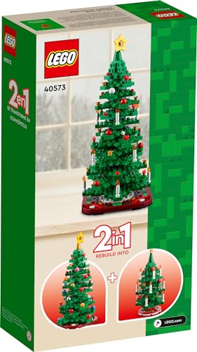 LEGO Christmas Tree Toy Building Set for Kids, Collectible Holiday Home Decor, Tabletop Christmas Tree Gift, Festive Craft Project for Families to Build Together, 2 Building Options in 1 Set, 40573