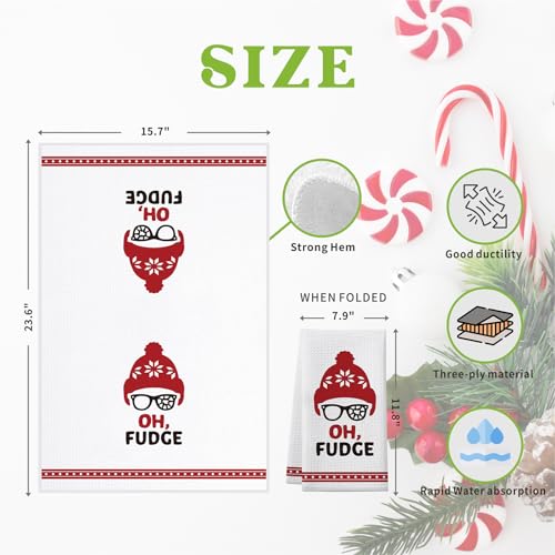 A Christmas Story Merchandise Gifts, 2 Pack Funny Christmas Kitchen Towels, Christmas Story Holiday Collection Decoration, Cute Christmas Home Kitchen Bathroom Decor, Novelty Xmas Gift for Women Men