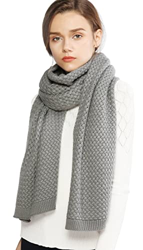 RIIQIICHY Winter Scarfs for Women Cold Weather Chunky Knit Scarf Warm Thick Grey Scarf Long Large Oversized Scarves