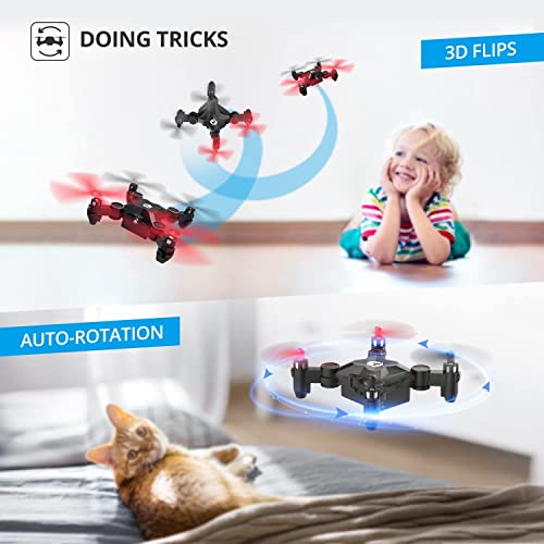 Holy Stone HS190 Drone for Kids, Mini Drone with One-Key Takeoff/Landing, 3D Flips, 3 Speeds and Auto Hovering, Gifts Toys for Boys and Girls, Red