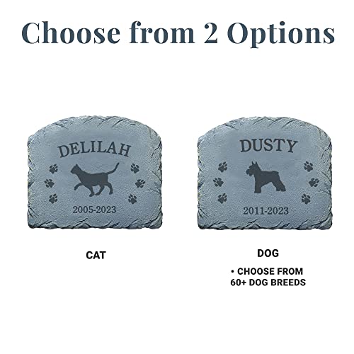 Let's Make Memories Personalized Dog Memorial - Pet Memorial Stone - Sympathy - Resin Garden Stone - 60+ Dog Breeds