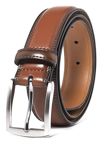 Men's Belt, Classic and Fashion Designs for Work Business and Casual, Regular Big & Tall Sizes Handmade Genuine Leather (56, Brown)