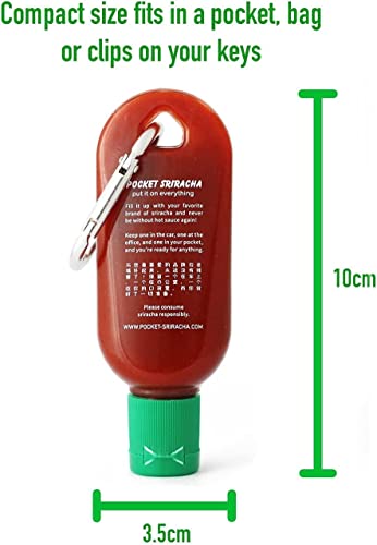 Pocket Sriracha Mini Sriracha Hot Sauce Bottle Keyring 3 PACK Bring Hot Sauce with you Everywhere - Great Chilli Sauce Gift (Shipped Empty)