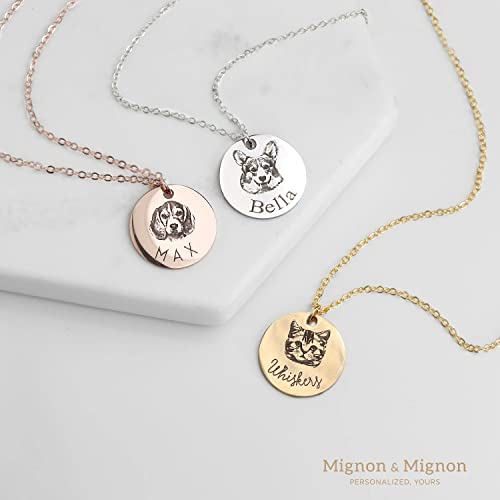 MignonandMignon Personalized Gift for Women Pet Necklace Handmade Portrait Jewelry Custom Unique Mother's Day - LCN-AP