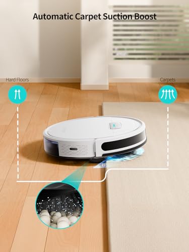 HONITURE Robot Vacuum and Mop Combo, 4000pa Strong Suction, G20 Robot Vacuum Cleaner with Self-Charging, 150Mins Max, App&Remote&Voice Control, Super-Slim, Ideal for Pet Hair