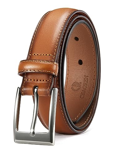 CHAOREN Mens Belts Leather - Brown Belt Men 1 1/8" Mens Dress Belt - Perfect Companion to Mens Shoes