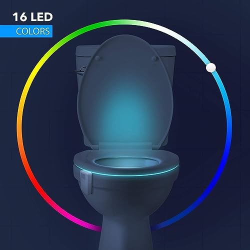 Chunace Toilet Bowl Night Light with Motion Sensor, 16 Color Changing LED Gadget for Bathroom Accessory Decor, Cool Gag Stuff for Men, Kids, Birthday Gifts 2024