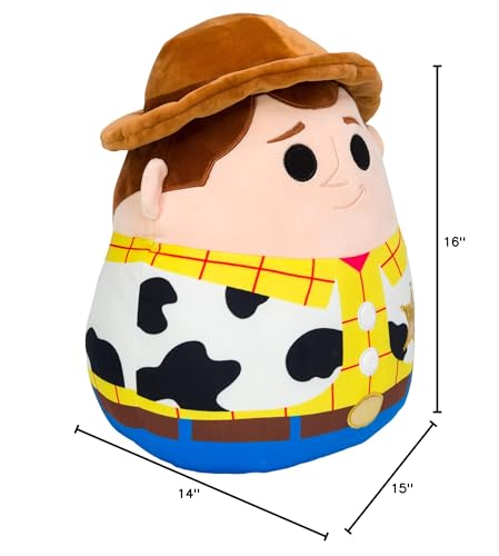 Squishmallows Disney and Pixar 14-Inch Woody Plush - Large Ultrasoft Official Kelly Toy Plush