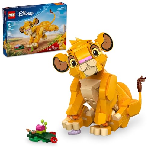 LEGO Disney Simba The Lion King Cub Buildable Disney Toy for Kids, Disney Collection, Lion King Movie Toy, Simba Toy Construction Playset Figure, Fun Gift for Girls and Boys Ages 6 and Up, 43243