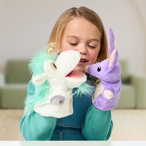 Bluey 2-Pack of Plush | Unicorse and Bob Bilby Puppets | Perfect Sized to Fit onto Toddler's Hands | Amazon Exclusive