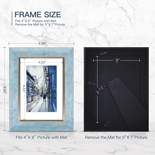 XUANLUO 5x7 Picture Frames Set of 4 Rustic Retro Photo Frame with Plexiglass Wall Mount and Tabletop Display Family Friends Wedding Gift