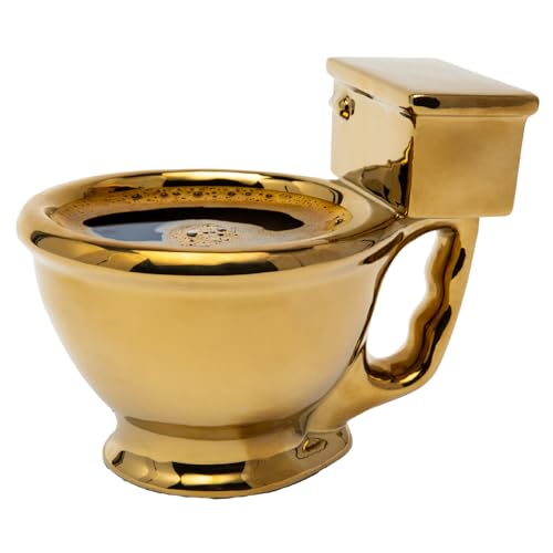 Golden Toilet Mug: Novelty Gag Gift