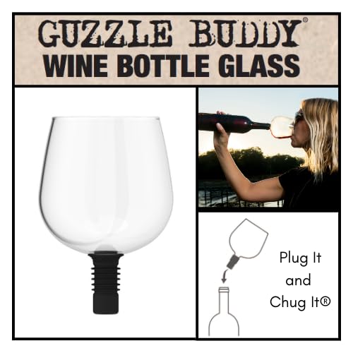 Guzzle Buddy The Original Wine Bottle Glass, Plugs Directly into Wine Bottle, Fun, Novelty, As Seen on Shark Tank