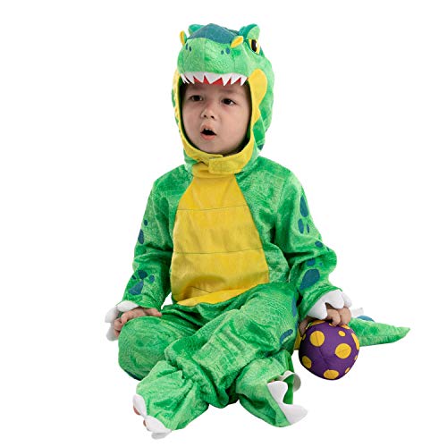 Spooktacular Creations Green T-Rex Costume, Dinosaur jumpsuit Jumpsuit for Toddler and Child Halloween Dress Up Party (3T (3-4 yrs))