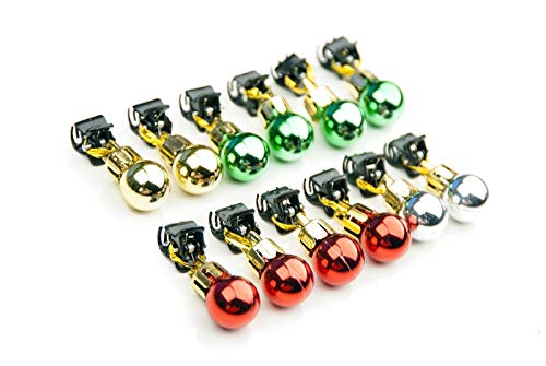 Beardaments Beard Ornaments - The Original 12pc Colorful Christmas Facial Hair Baubles for Men in the Holiday Spirit, Easy Attach Mini Mustache, Sideburns, Festive Red, Green, Gold, Silver Mix