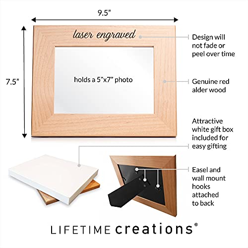 Lifetime Creations Create Your Own Personalized Picture Frame: Engraved Custom Wood Photo Frame, Customizable Gift for Wedding, Anniversary, Birthday (5x7 Inch Landscape)