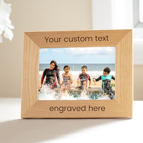 Lifetime Creations Create Your Own Personalized Picture Frame: Engraved Custom Wood Photo Frame, Customizable Gift for Wedding, Anniversary, Birthday (5x7 Inch Landscape)