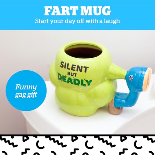 BigMouth Inc. Fart Mug, Funny Gag Gift, Large Ceramic Coffee Mug, Silent but Deadly - 22 Ounces