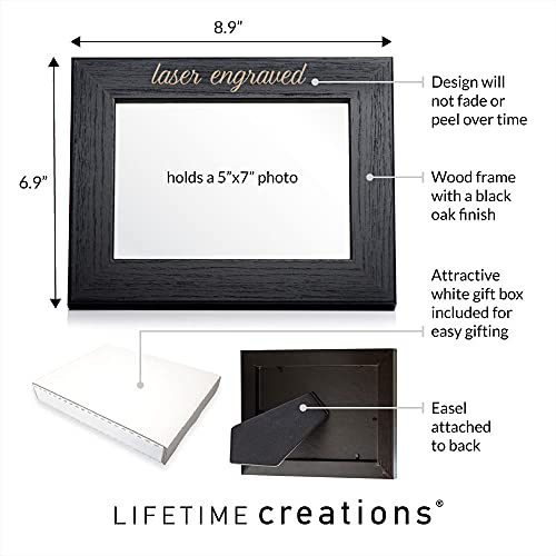 Lifetime Creations Custom Picture Frame, Personalized Gift - Black (5" x 7" Portrait), Engraved Design With Your Own Text