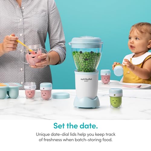 NutriBullet NBY-50100 Baby Complete Food-Making System, 32-Oz, White, Blue, Clear