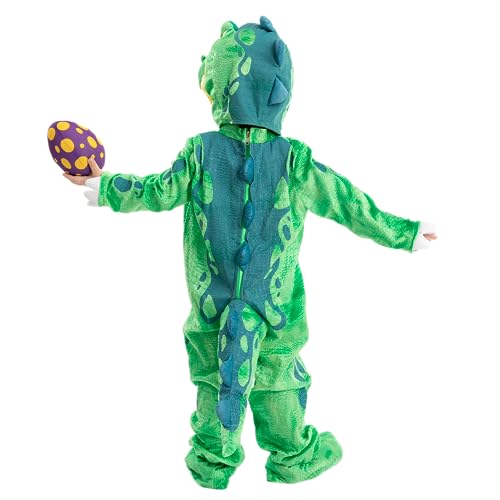 Spooktacular Creations Green T-Rex Costume, Dinosaur jumpsuit Jumpsuit for Toddler and Child Halloween Dress Up Party (3T (3-4 yrs))