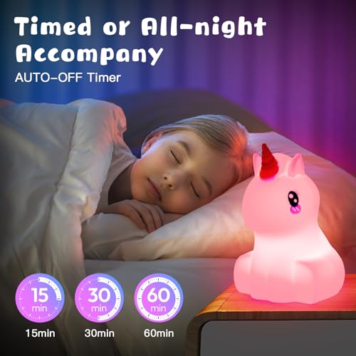 Nice Dream Bear Night Light for Kids, 9 Color Changing Baby Night Light with Remote＆Timer, Rechargeable Animal Kids Night Lamp for Boys Girls Nursery Bedroom, Kids Kawaii Gifts (5.9"x4.7"x4.7")