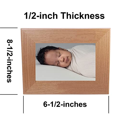 Personalized Add Your Custom Text Hanging/Tabletop Wall Natural Alder Wood Picture Photo Frame Customizable (4x6-inch Horizontal)