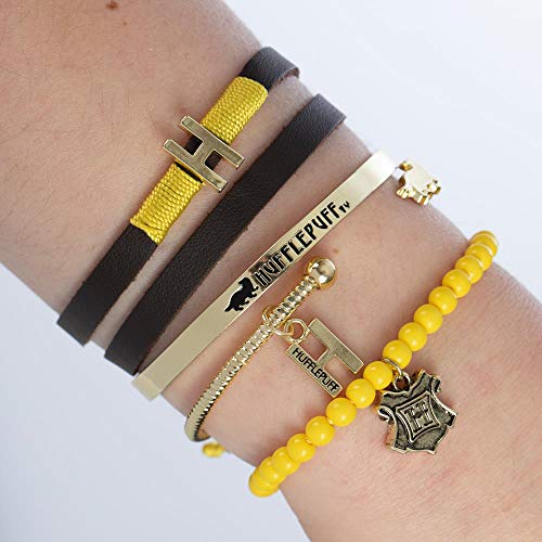 Bioworld Harry Potter Hufflepuff Friendship Bracelet Gift Set - 4 Pack