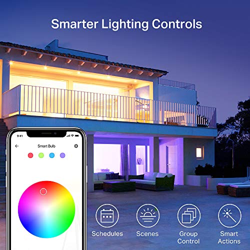 Kasa Smart Light Bulbs, Full Color Changing Dimmable Smart WiFi Bulbs Compatible with Alexa and Google Home, A19, 60 W 800 Lumens,2.4Ghz only, No Hub Required, 2-Pack (KL125P2), Multicolor