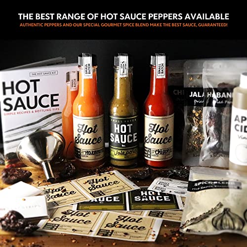 Ultimate Edition Hot Sauce Making Kit, 6 Varieties of Peppers, Ghost pepper, Habanero, Gourmet Spice Blend, 4 Bottles, Labels, Book, Gift For Dad (Ultimate Edition)