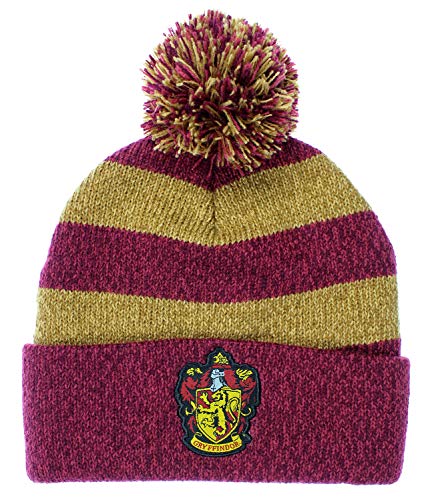 Bioworld Harry Potter Hogwarts Houses Knit Gryffindor Scarf & Pom Beanie Set