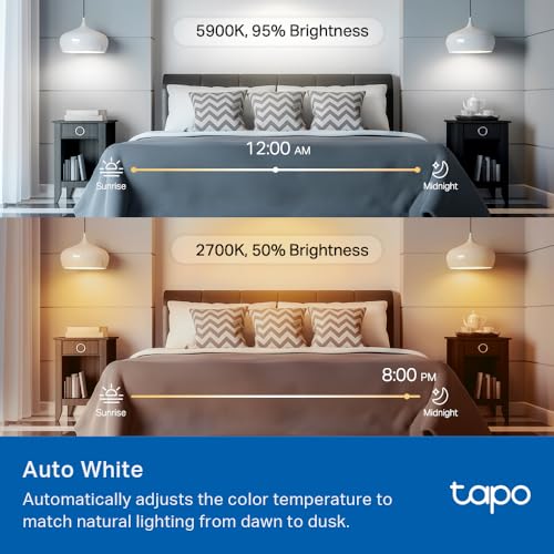 Tapo TP-Link Smart Light Bulbs, 1100 Lumens High Brightness (75W Equivalent), Matter-Certified, 16M Colors WiFi Light Bulb, Dimmable, Works w/Siri, Alexa & Google Home, A19 E26, L535E(2-Pack)