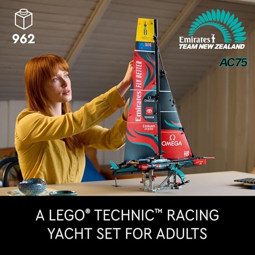 LEGO Technic Emirates Team New Zealand AC75 Yacht Building Set for Adults, Racing Boat Model for Sailboat Lovers, Build-a-Boat Gift for Fans of Creative and Relaxing Activities, 42174