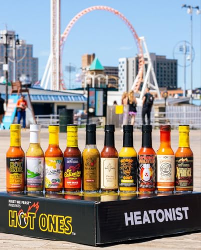 Hot Ones Hot Sauce Gift Box - 10 Natural Ingredients, Small Batch Variety Pack for Spice Lovers