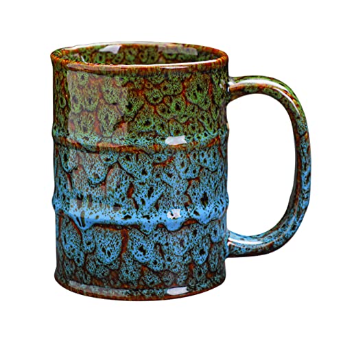 Coffee Mug-Beer Mugs,20 Oz Coffee Cups Ceramic Tea Cup Large Coffee Mug for Office and Home - Dishwasher and Microwave Safe Novelty Coffee Mugs (1, Green and Blue)