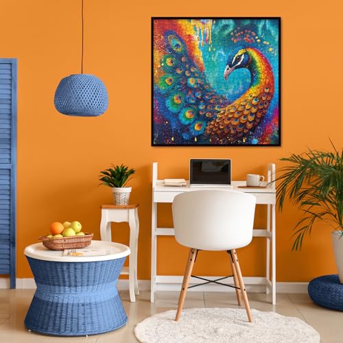 Peacock Puzzle 1000 Piece Puzzle for Adults, Colorful Peafowl Jigsaw Puzzles Beautiful Bird Art Puzzle, Funny Rainbow Animal Puzzle As Home Decor