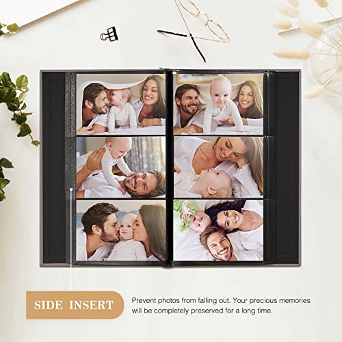 potricher Photo Picture Album for 4x6 300 Horizontal Photos Linen Cover Small Capacity Photo Book Album for Family Wedding Baby Anniversary