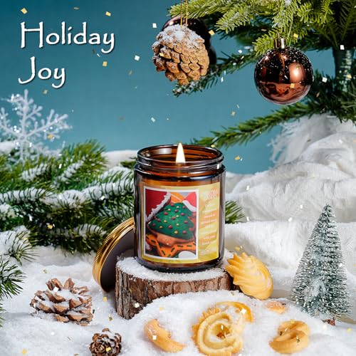 Christmas Candle | Christmas Cookies Scented Candle - Christmas Scented Candles for Home, Soy Candles for Home Scented - Holiday Candle Gifts Christmas Gift for Women and Men - 7 oz Jar Candles