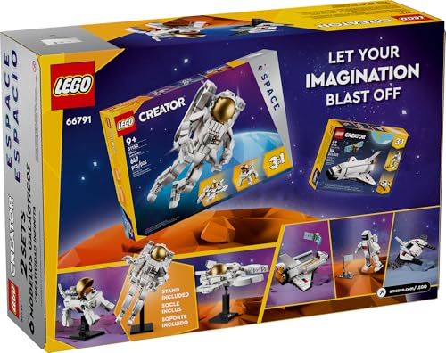 LEGO Creator Space Play Pack, 6 Adventurous Build Options in 1 Box Such as 2 Astronauts, a Space Dog, Viper Jet, Space Shuttle and Spaceship, a Great Gift for Space Lovers Ages 9 and Up, 66791