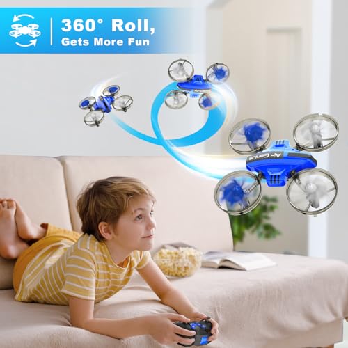 Oddire Mini Drone for Kids 8-12 & Adults, Drones & Cars 2 in 1 Toy with One Key Take Off-Landing, Altitude Hold, Headless Mode, 360° flip, Car Mode, 2 Batteries, Gift Kids Toys for Boys and Girls