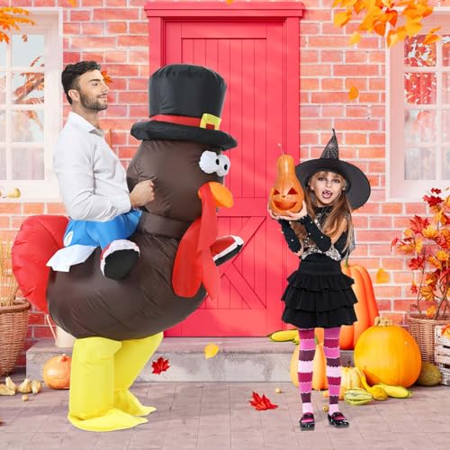 TOLOCO Inflatable Costume Adult, Inflatable Halloween Costumes for Men, Inflatable Turkey Costume for Adults, Blow up Costumes for Adults, Thanksgiving Costume