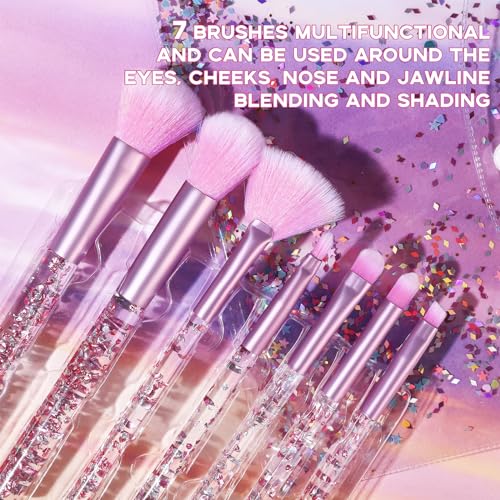 UCANBE Makeup Kit for Women & Teens,18 Colors Nude Eyeshadow +7pcs Soft Makeup Brushes + Pink Cosmetic Bag Makeup Sets, Shimmer Matte Glitter Makeup Palettes Set for Girls Beginners & Professional