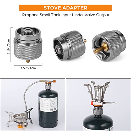 Odoland 3500W Windproof Camp Stove Camping Gas Stove with Fuel Canister Adapter, Piezo Ignition, Carry Case, Portable Collapsible Stove Burner for Outdoor Backpacking Hiking and Picnic