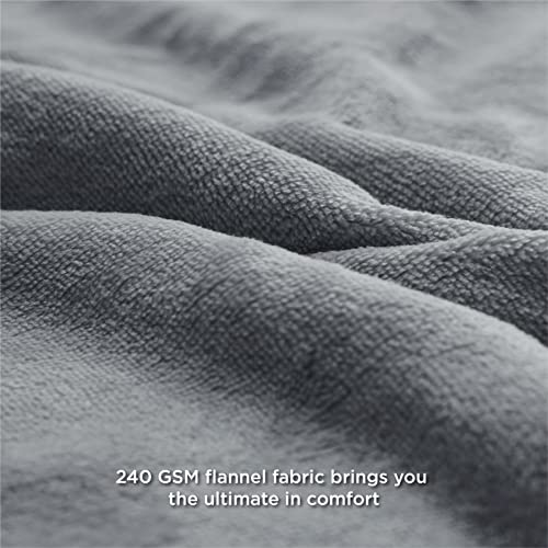 Bedsure Fleece Bed Blankets Queen Size Grey - Soft Lightweight Plush Fuzzy Cozy Luxury Blanket Microfiber, 90x90 inches