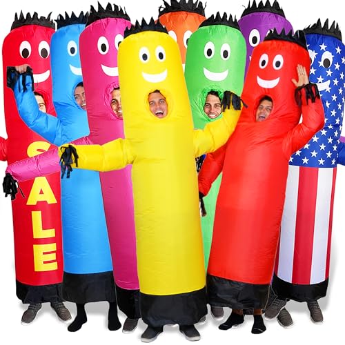 LookOurWay Inflatable Tube Man Costume - Wacky Wavy Arm Guy Funny Inflatable Halloween Costume for Adults - Red