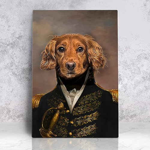 Personalized Canvas Print Personalized Royal Pet Portrait from Photo, Custom Renaissance Pet Portrait Custom Portrait, Custom Royal Portraits, King and Queen Portrait, Funny Pet Portraits (The Admiral)