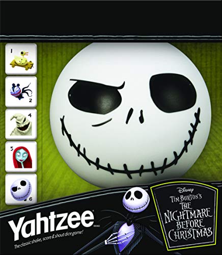 Disney Yahtzee The Nightmare Before Christmas Dice Game | Collectible Jack Skellington Toy | Family Dice Game & Travel Games