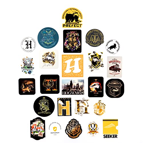 Conquest Journals Harry Potter Hufflepuff Vinyl Stickers, Unique Stickers Including Holograms, Waterproof and UV Resistant, Great for All Your Gadgets, Potterfy All The Things (60 Pack)